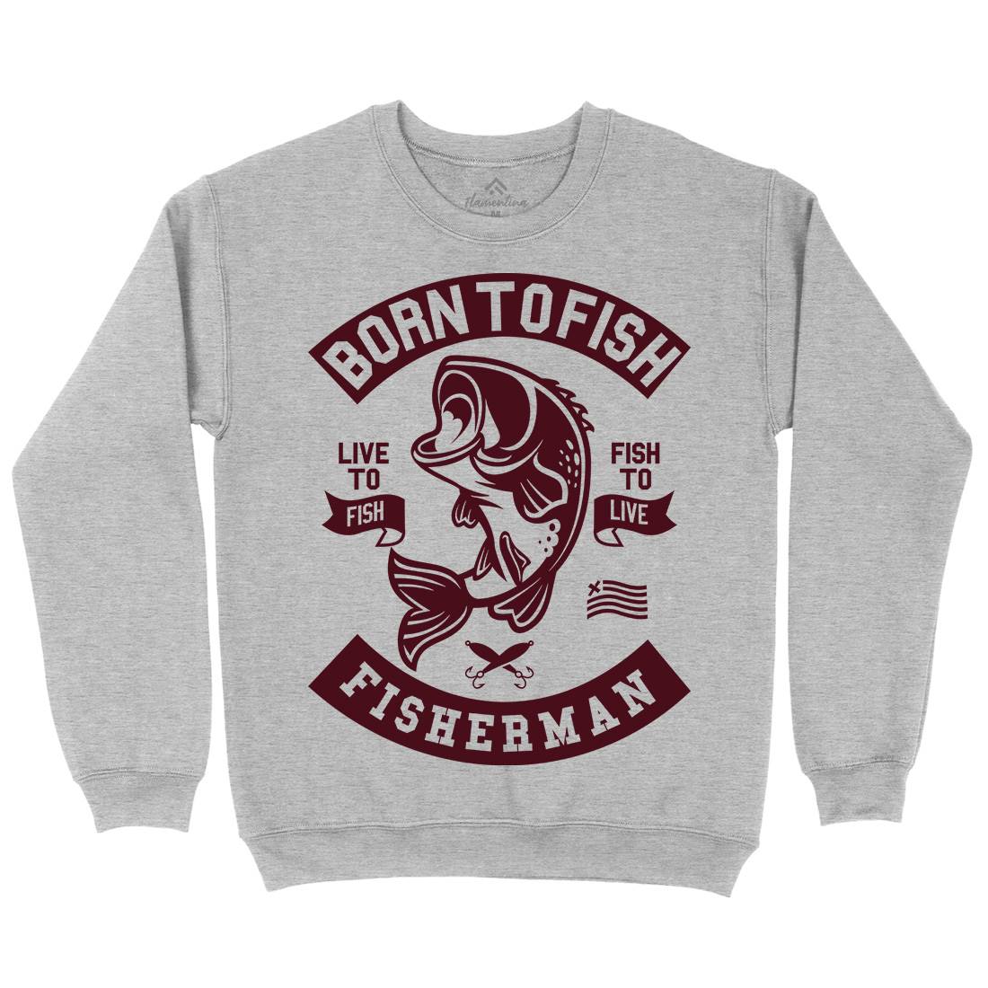 Born To Fish Kids Crew Neck Sweatshirt Fishing A208