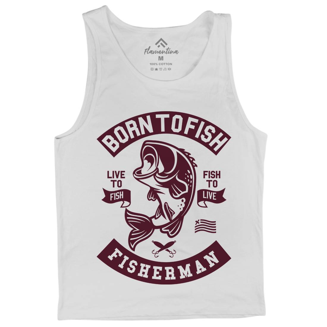 Born To Fish Mens Tank Top Vest Fishing A208