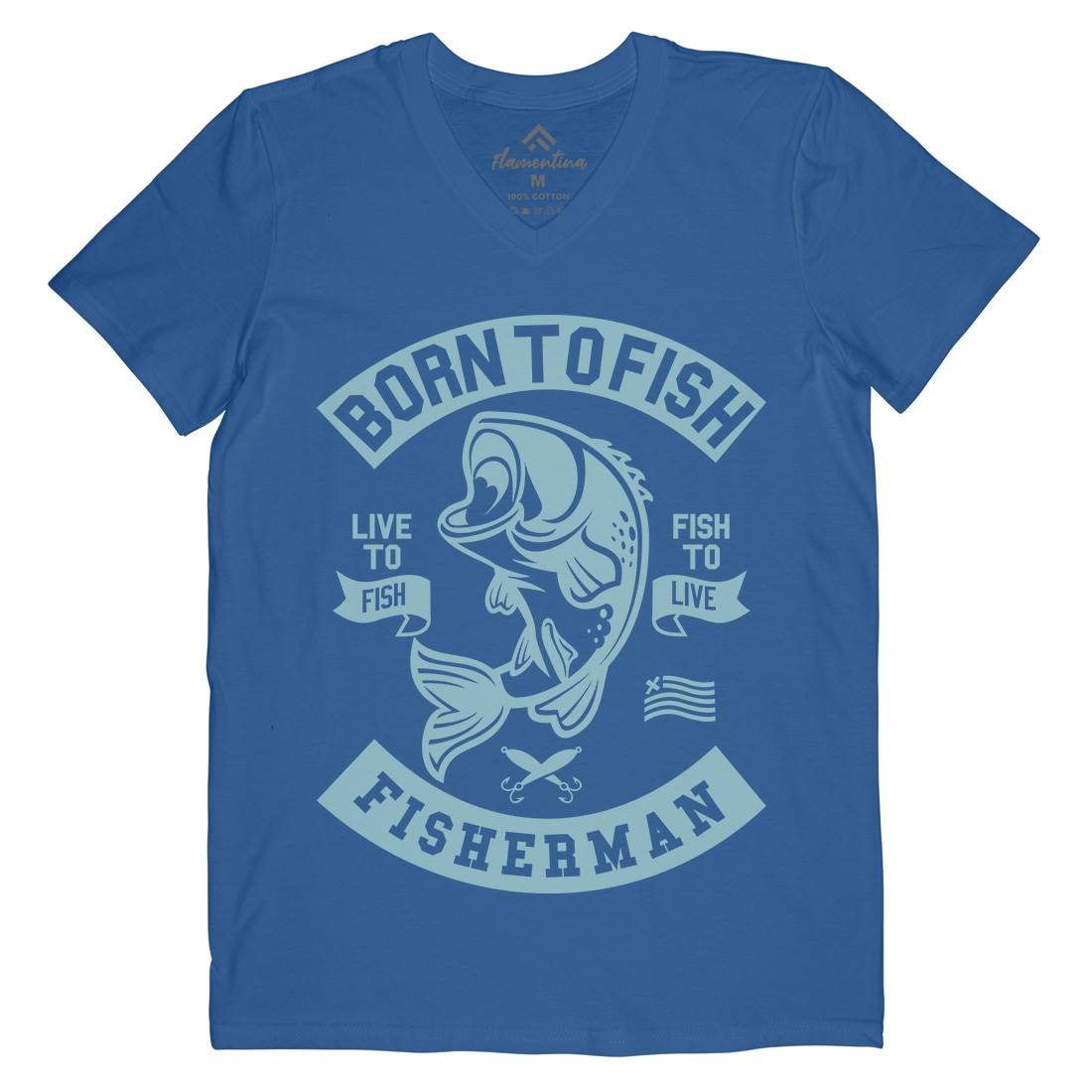 Born To Fish Mens V-Neck T-Shirt Fishing A208