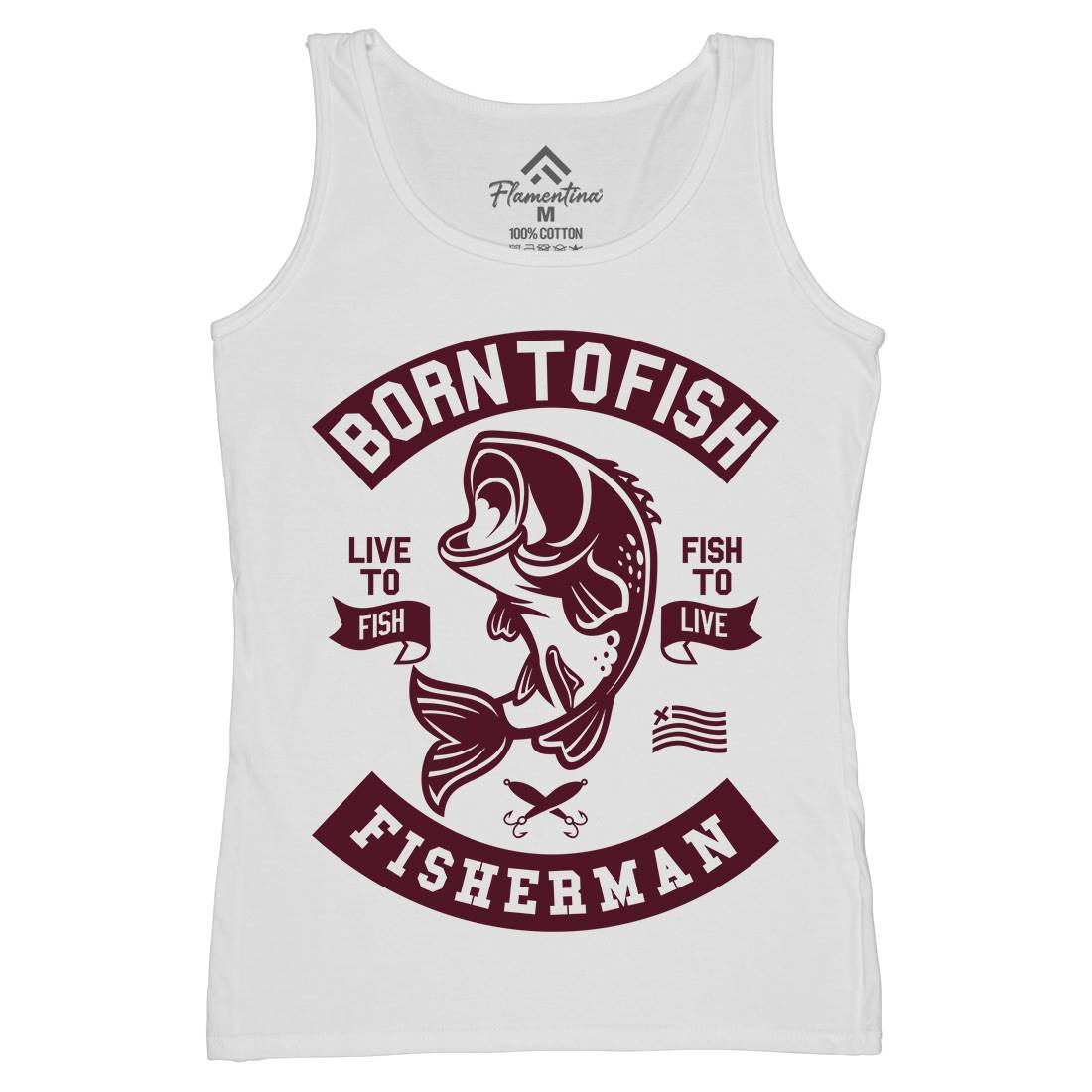 Born To Fish Womens Organic Tank Top Vest Fishing A208