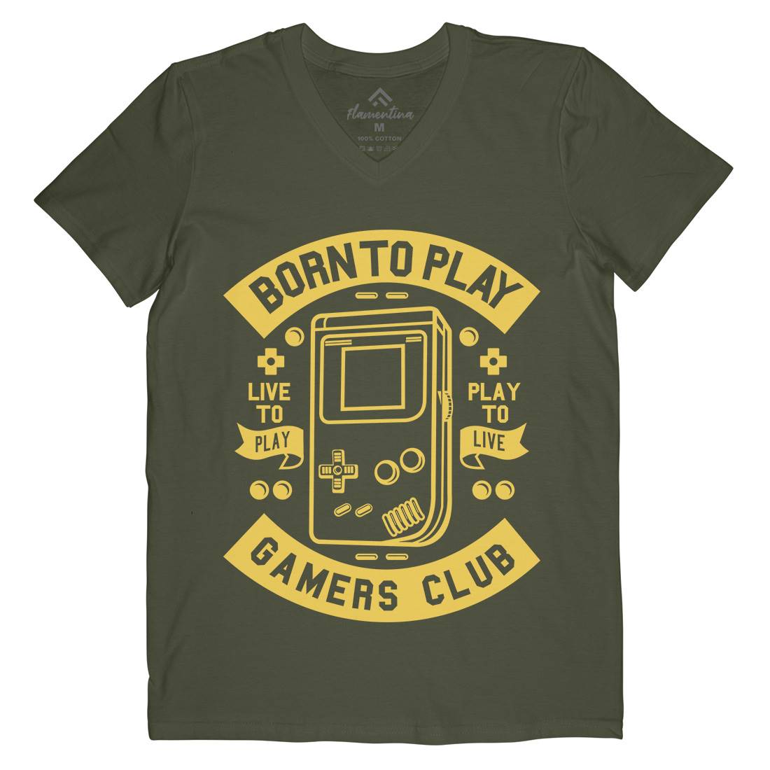 Born To Play Mens Organic V-Neck T-Shirt Geek A209