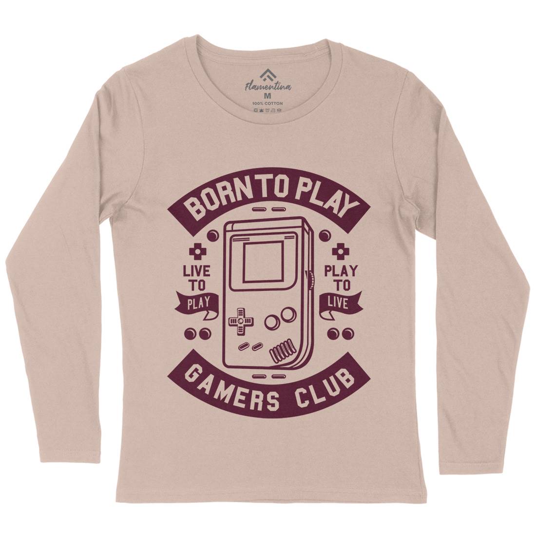 Born To Play Womens Long Sleeve T-Shirt Geek A209