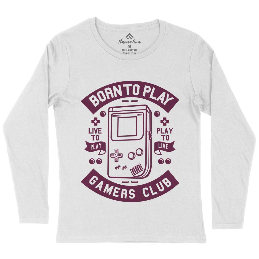 Born To Play Womens Long Sleeve T-Shirt Geek A209