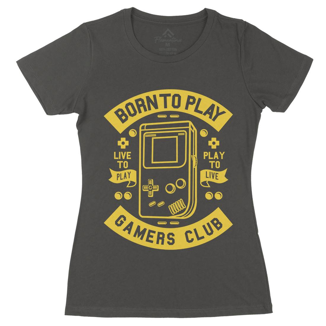 Born To Play Womens Organic Crew Neck T-Shirt Geek A209