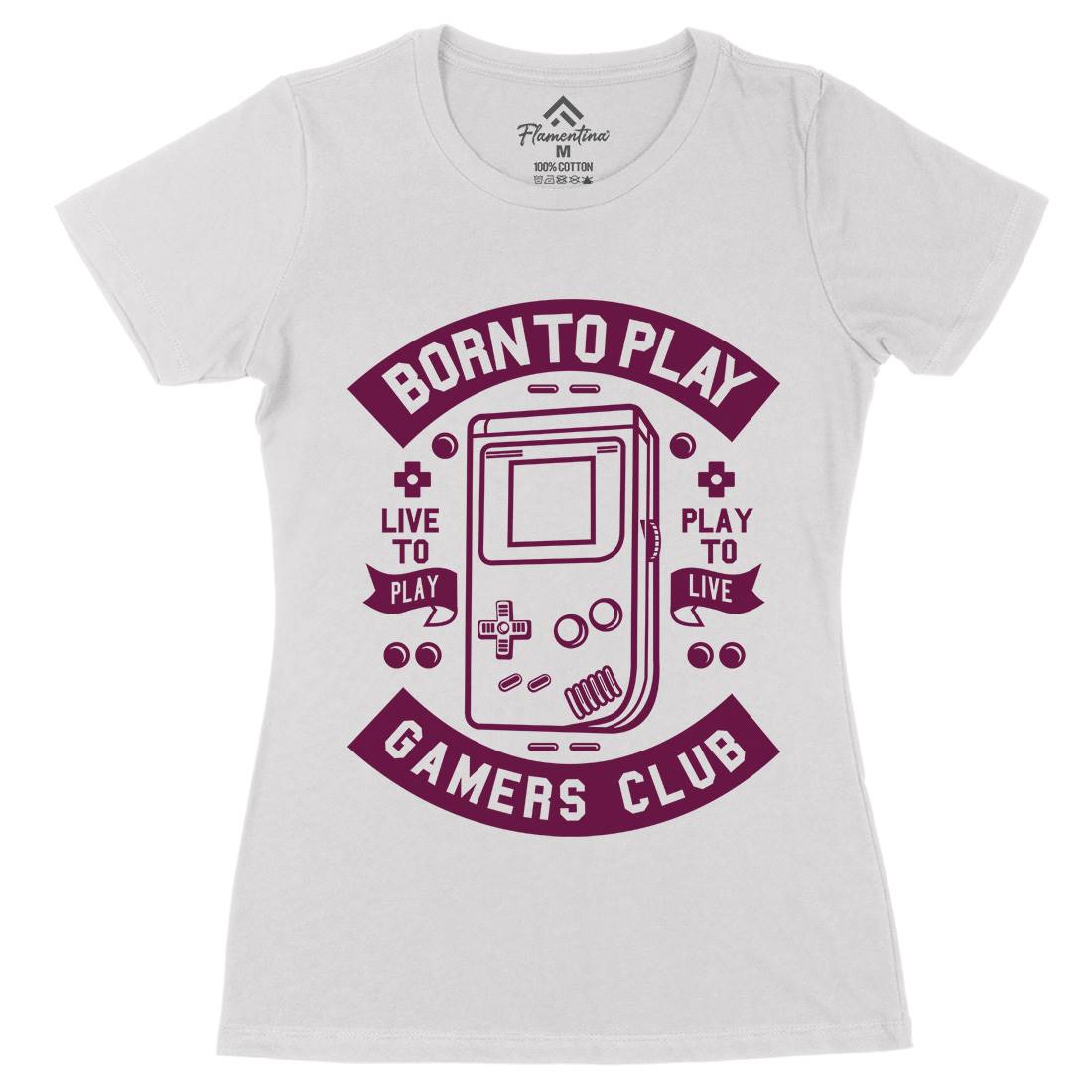 Born To Play Womens Organic Crew Neck T-Shirt Geek A209
