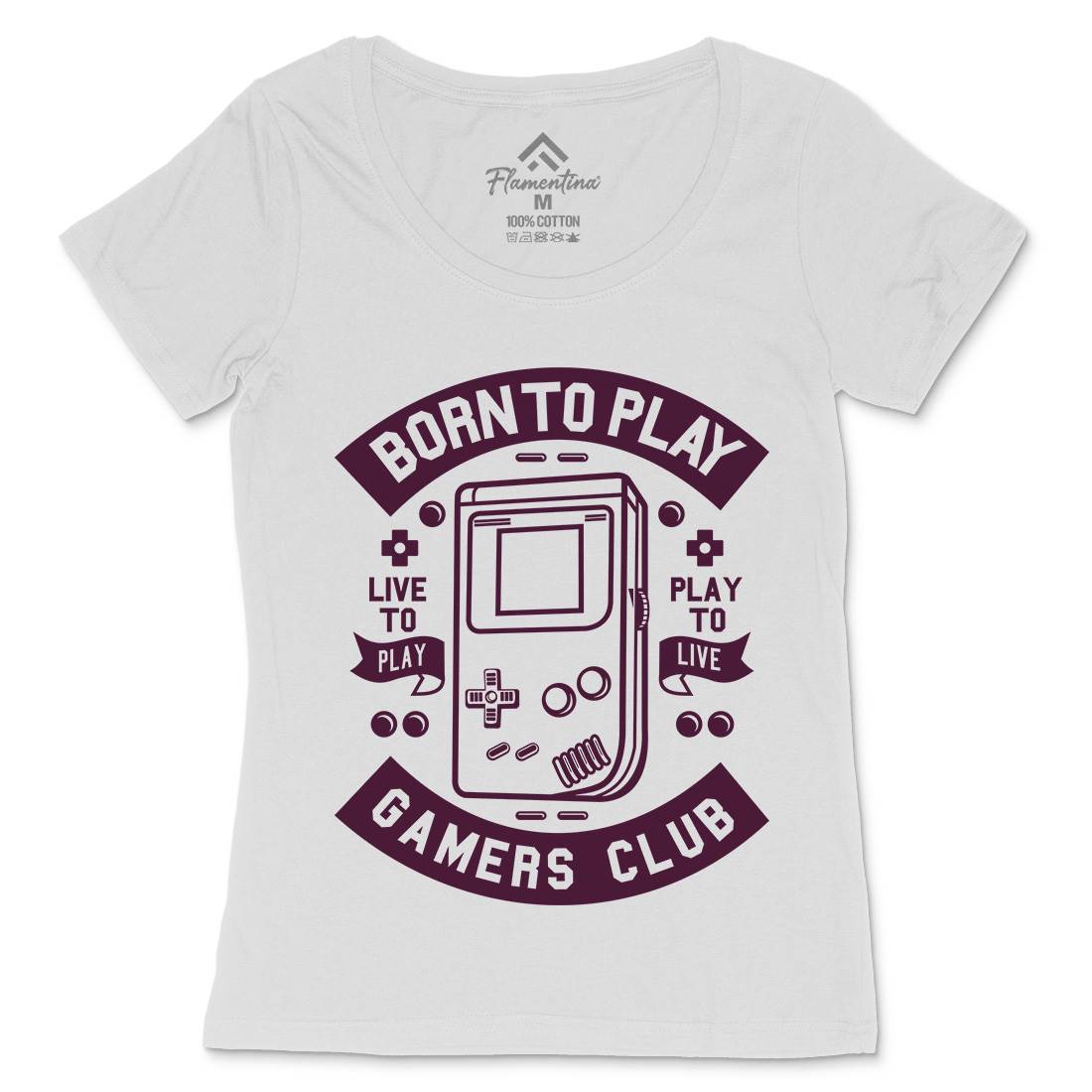 Born To Play Womens Scoop Neck T-Shirt Geek A209