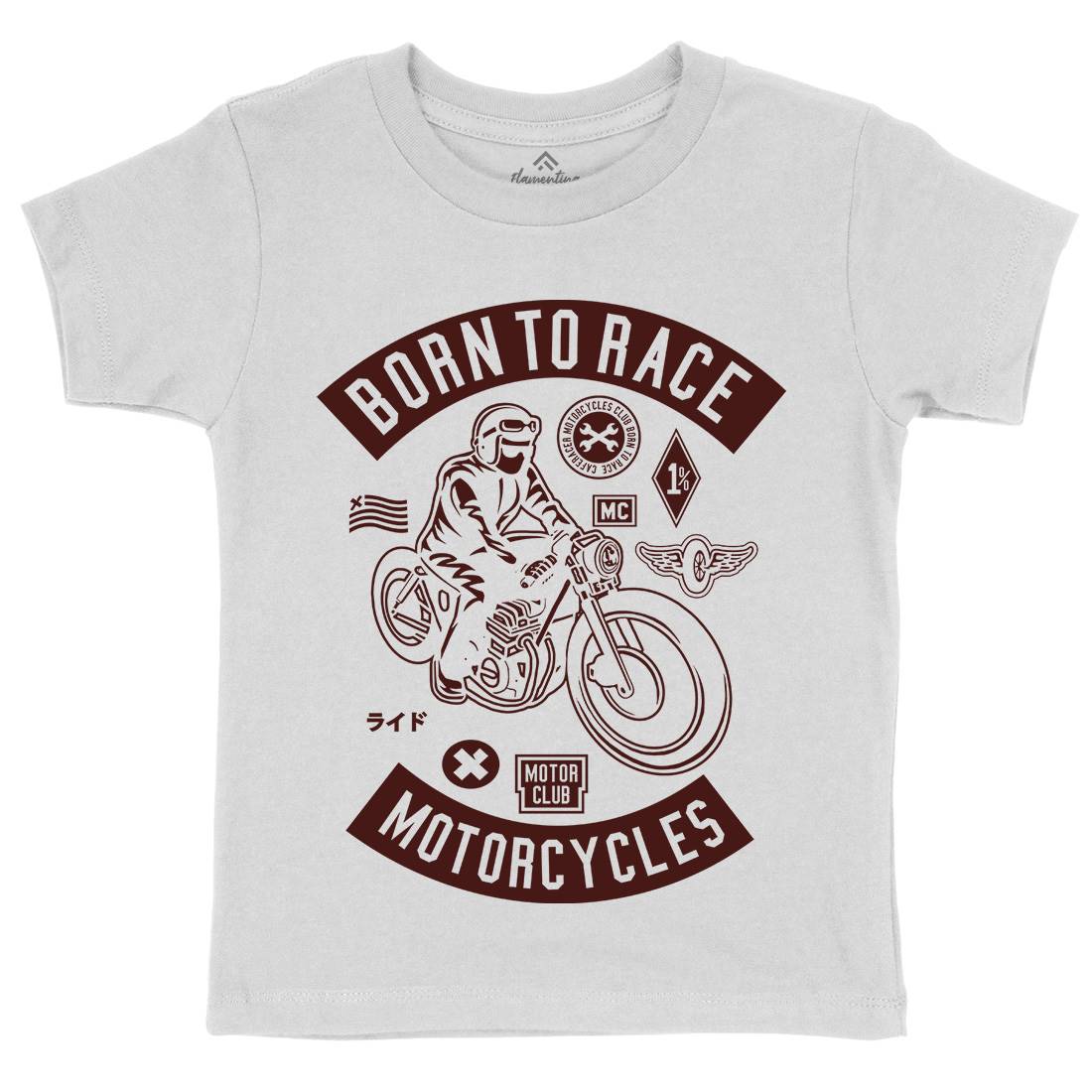 Born To Race Kids Organic Crew Neck T-Shirt Motorcycles A210