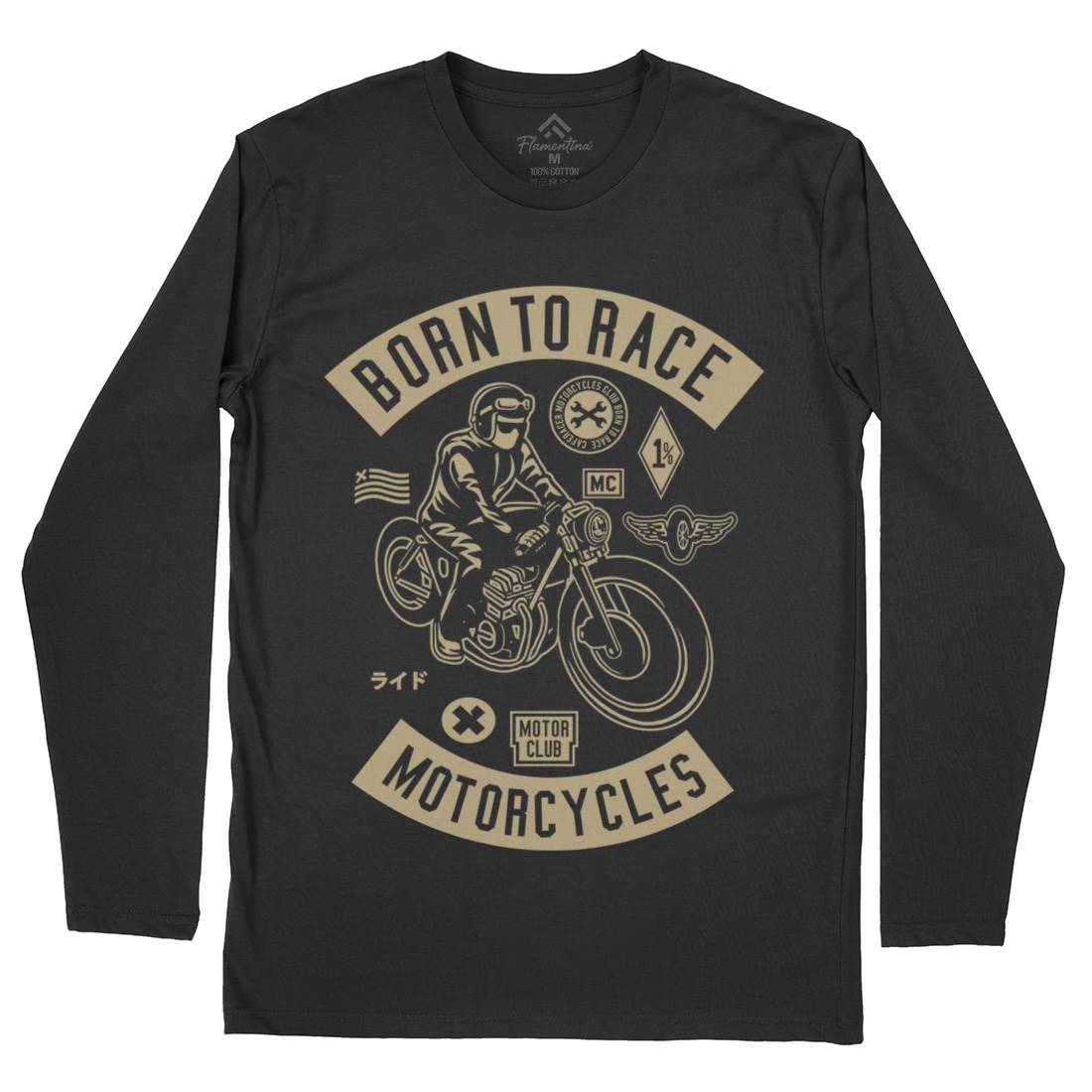 Born To Race Mens Long Sleeve T-Shirt Motorcycles A210