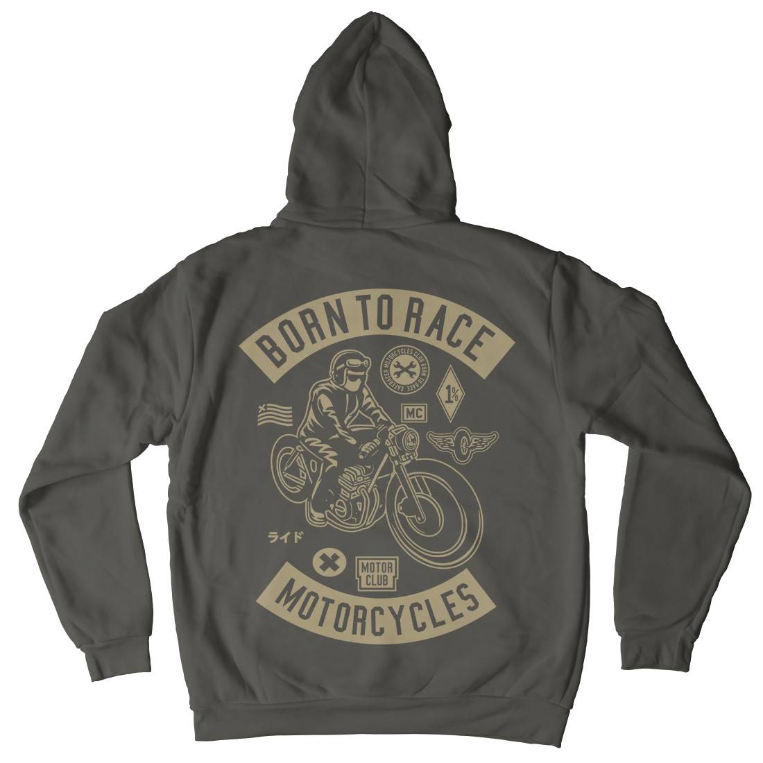 Born To Race Mens Hoodie With Pocket Motorcycles A210