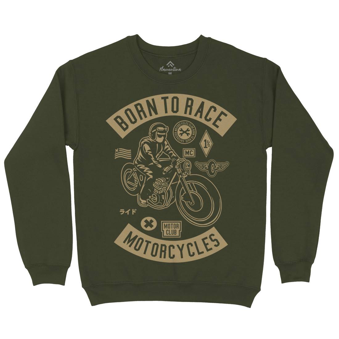 Born To Race Mens Crew Neck Sweatshirt Motorcycles A210
