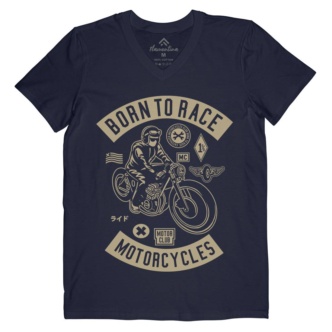 Born To Race Mens V-Neck T-Shirt Motorcycles A210
