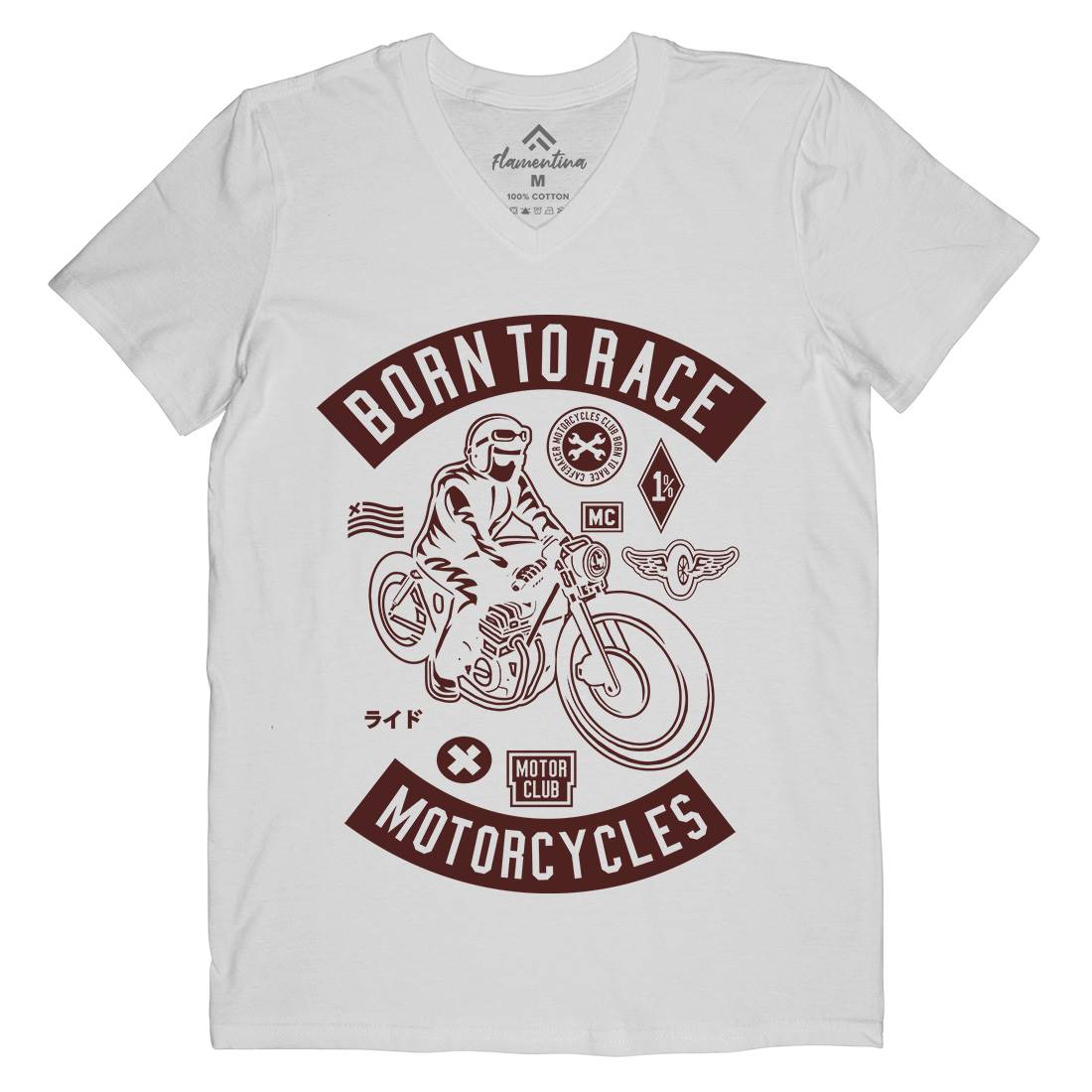 Born To Race Mens V-Neck T-Shirt Motorcycles A210