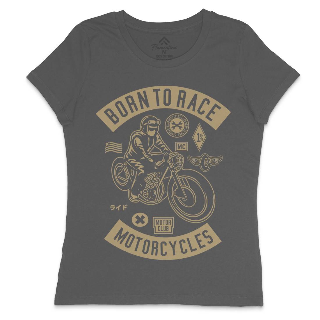 Born To Race Womens Crew Neck T-Shirt Motorcycles A210