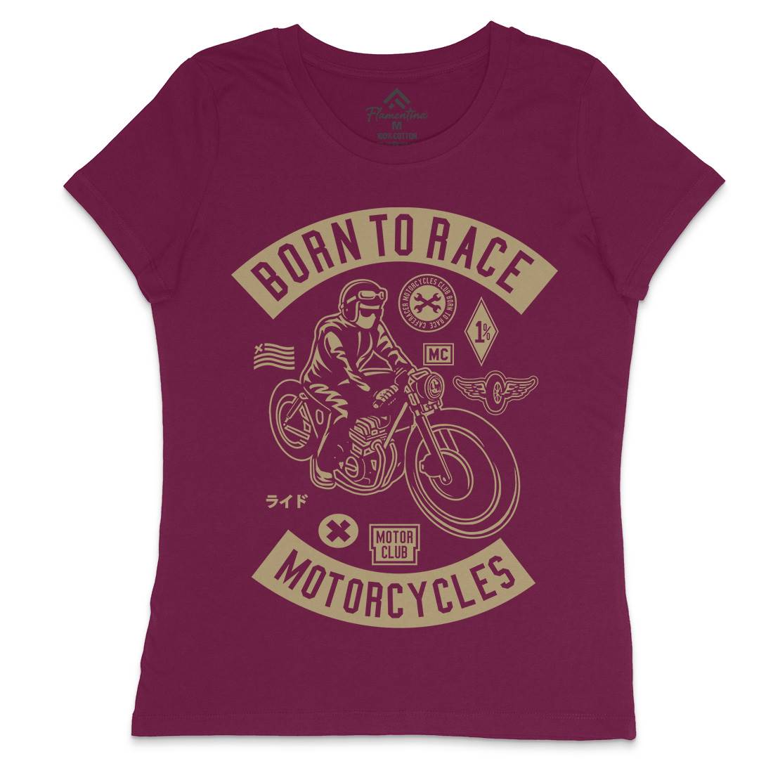 Born To Race Womens Crew Neck T-Shirt Motorcycles A210
