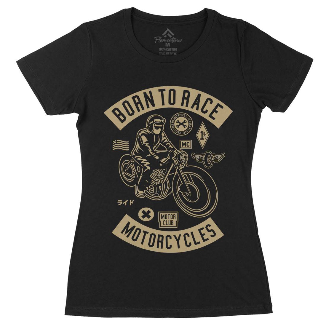Born To Race Womens Organic Crew Neck T-Shirt Motorcycles A210