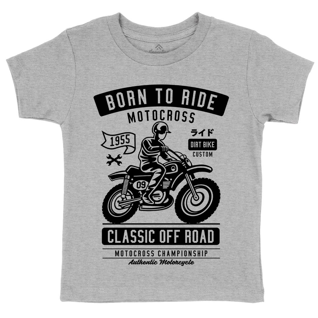 Born To Ride Kids Organic Crew Neck T-Shirt Motorcycles A211
