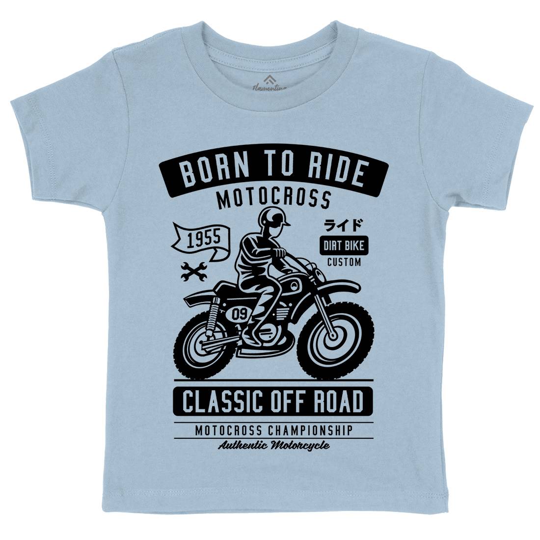 Born To Ride Kids Organic Crew Neck T-Shirt Motorcycles A211