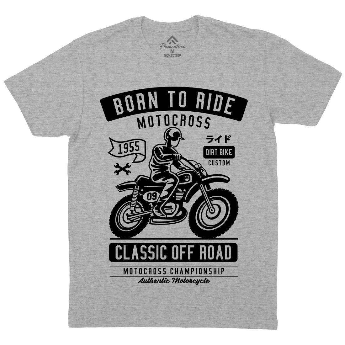 Born To Ride Mens Crew Neck T-Shirt Motorcycles A211