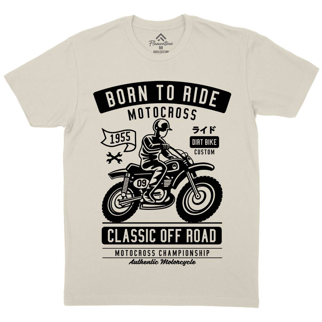 Born To Ride Mens Organic Crew Neck T-Shirt Motorcycles A211