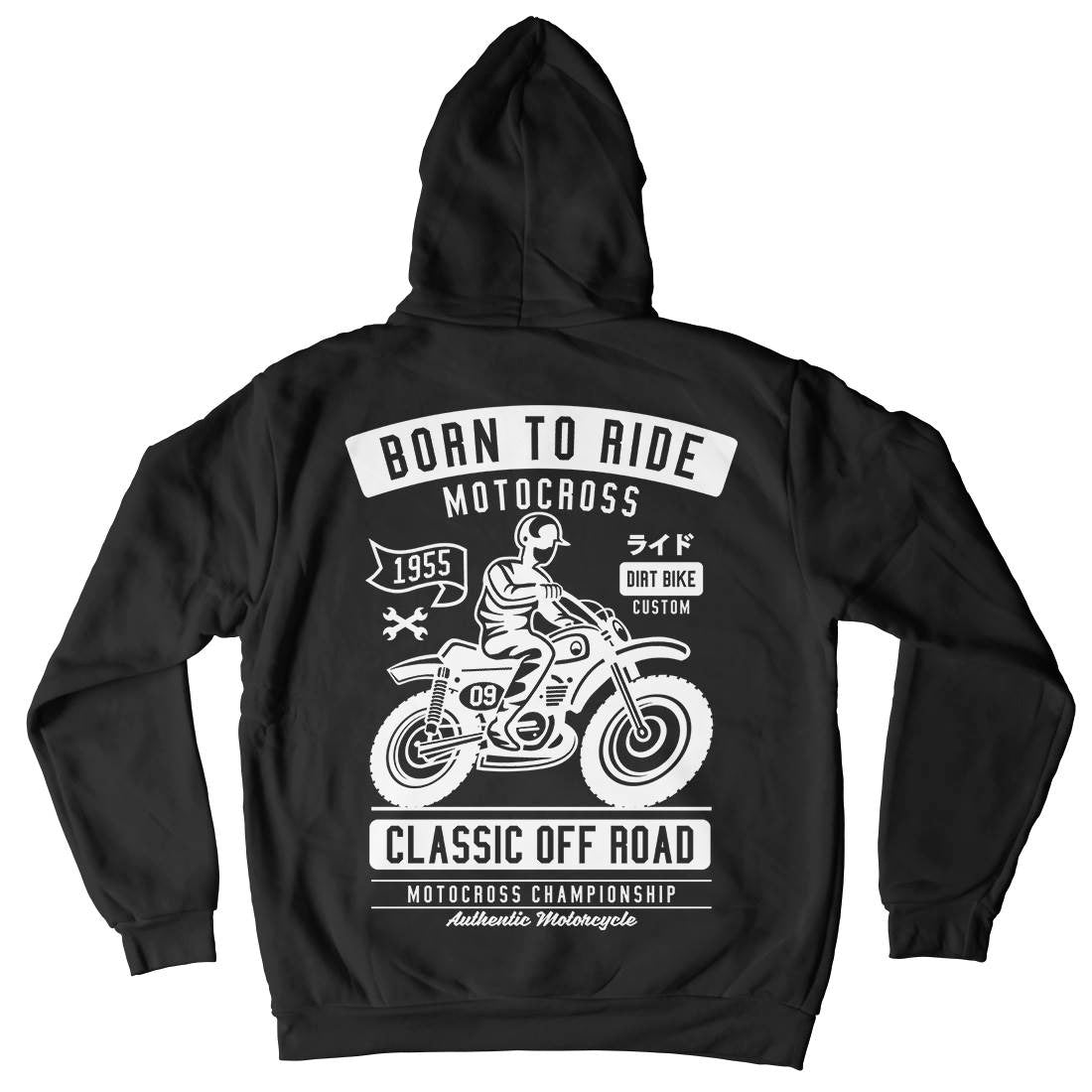 Born To Ride Kids Crew Neck Hoodie Motorcycles A211