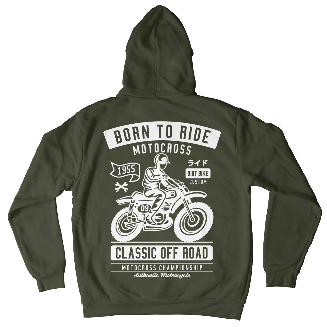 Born To Ride Kids Crew Neck Hoodie Motorcycles A211