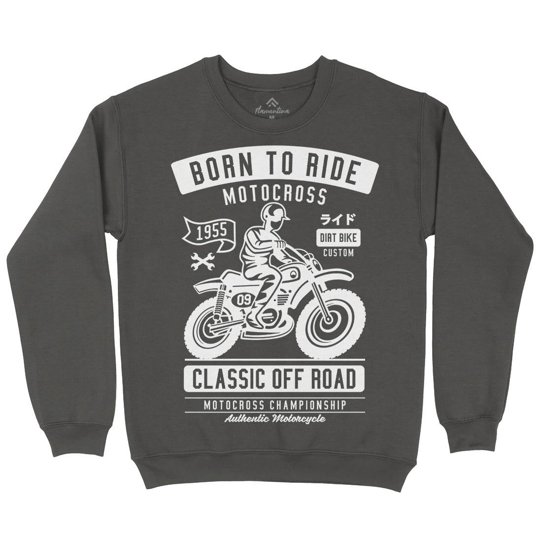 Born To Ride Mens Crew Neck Sweatshirt Motorcycles A211