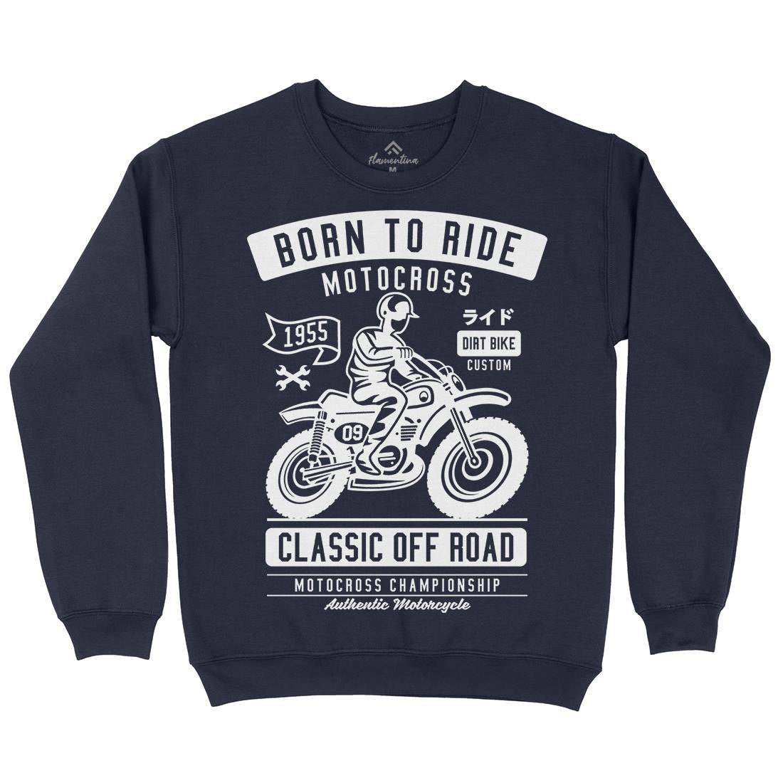 Born To Ride Kids Crew Neck Sweatshirt Motorcycles A211