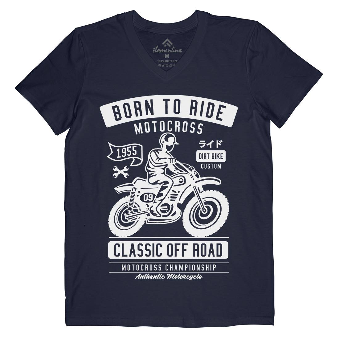 Born To Ride Mens V-Neck T-Shirt Motorcycles A211