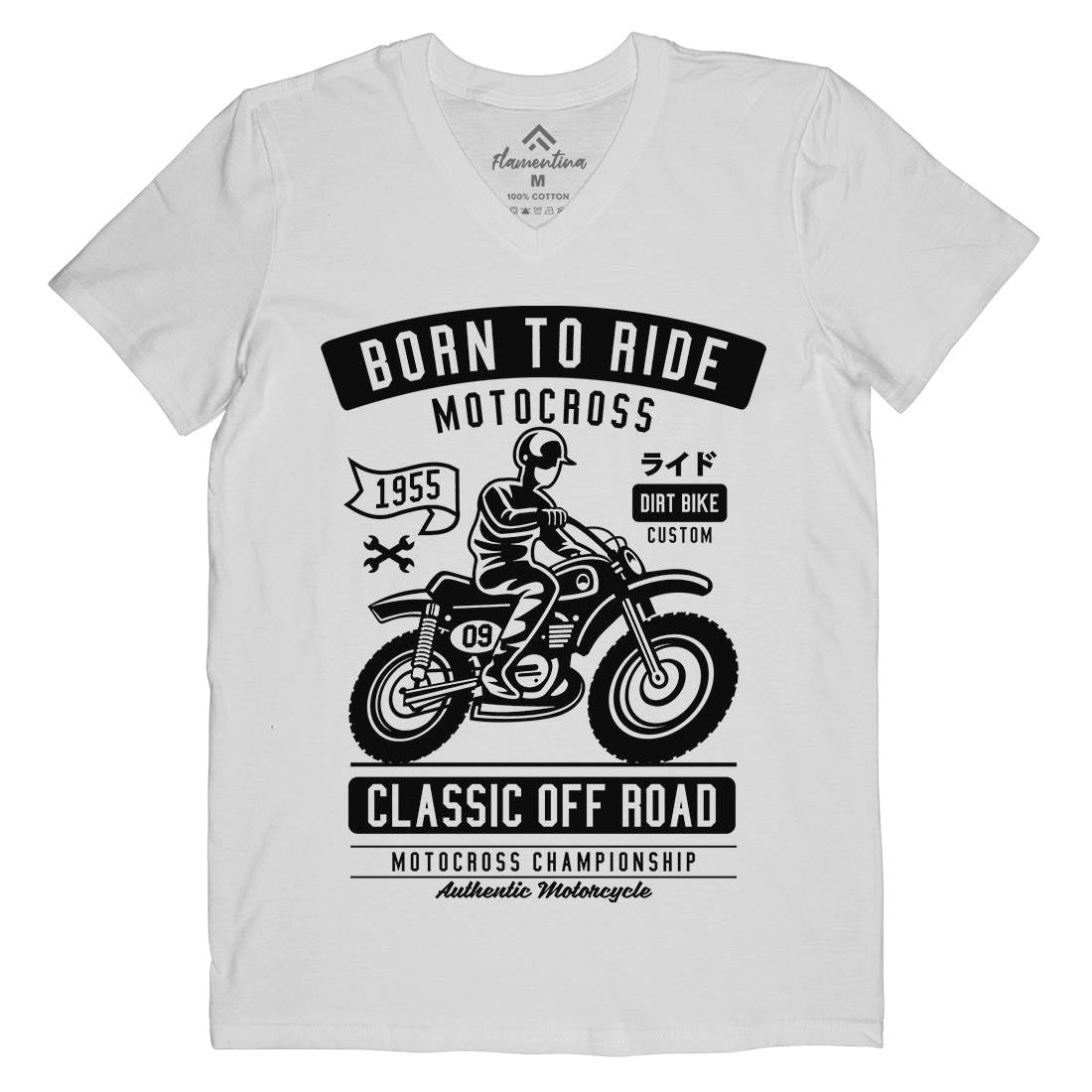Born To Ride Mens V-Neck T-Shirt Motorcycles A211
