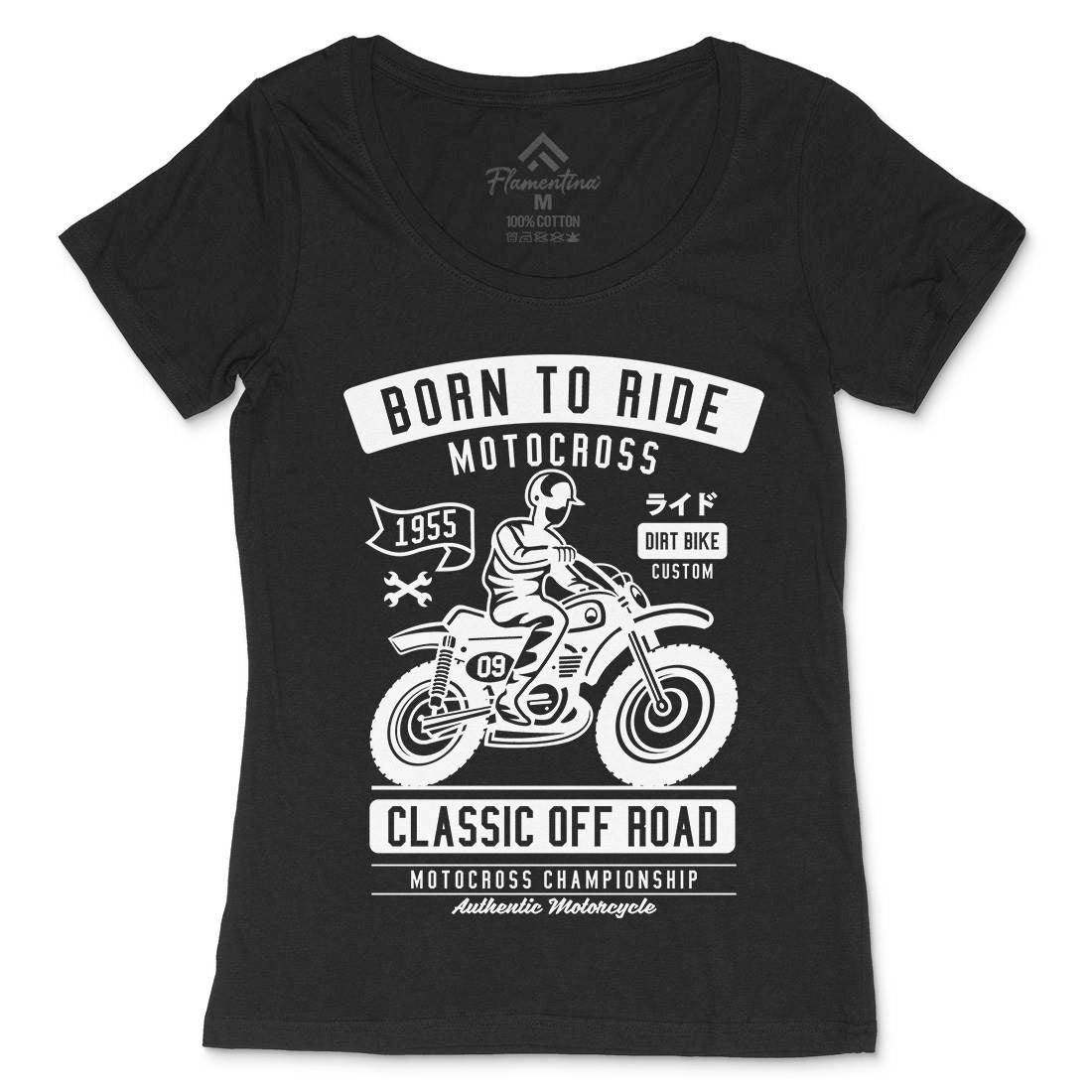 Born To Ride Womens Scoop Neck T-Shirt Motorcycles A211