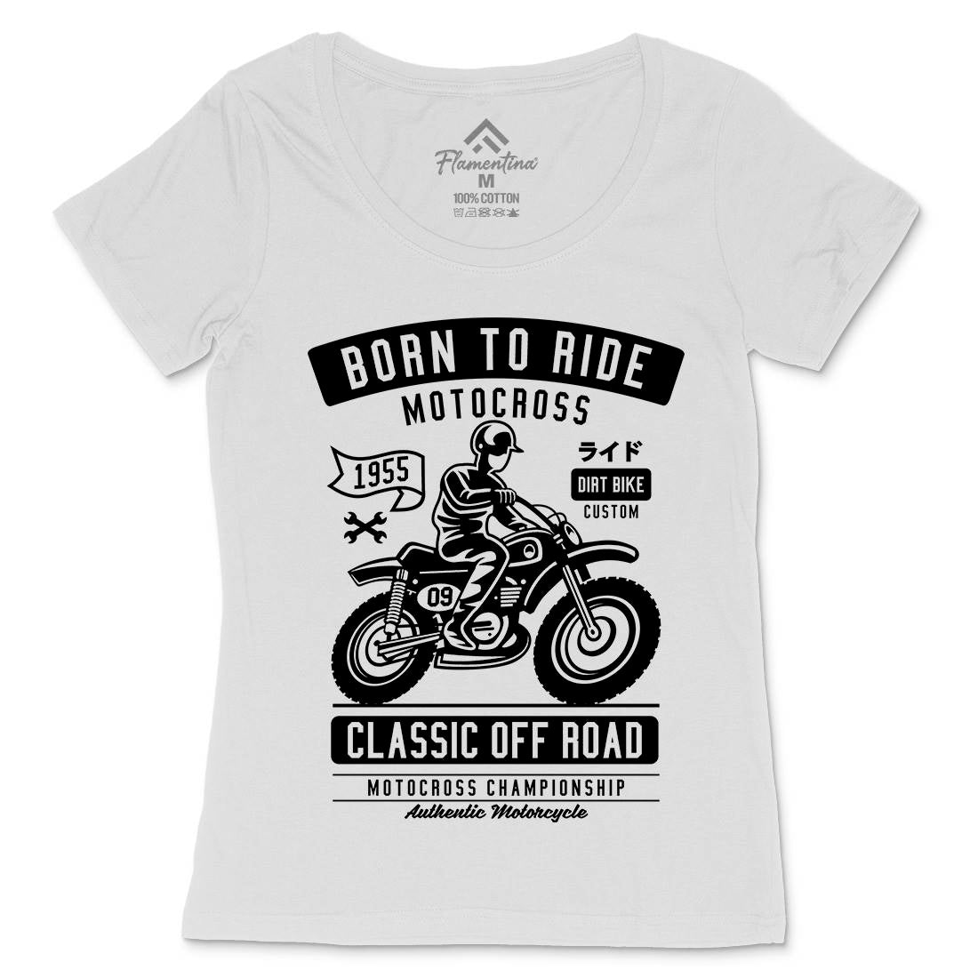 Born To Ride Womens Scoop Neck T-Shirt Motorcycles A211