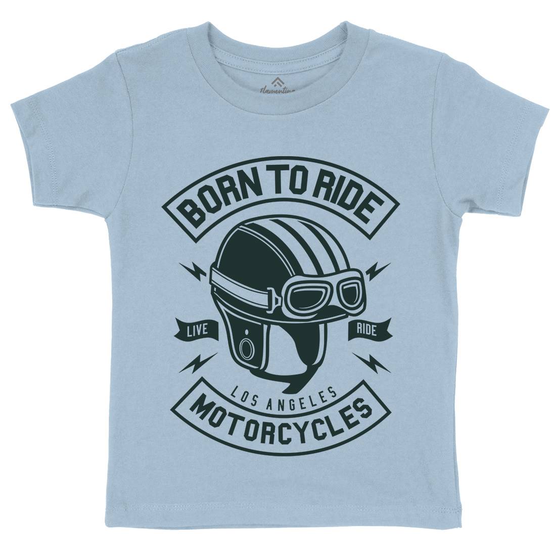 Born To Ride Kids Organic Crew Neck T-Shirt Motorcycles A212