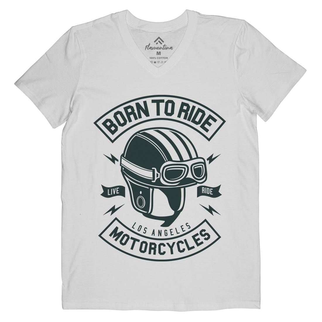 Born To Ride Mens V-Neck T-Shirt Motorcycles A212