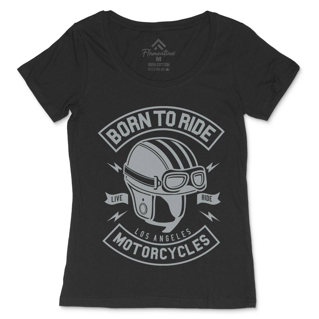 Born To Ride Womens Scoop Neck T-Shirt Motorcycles A212