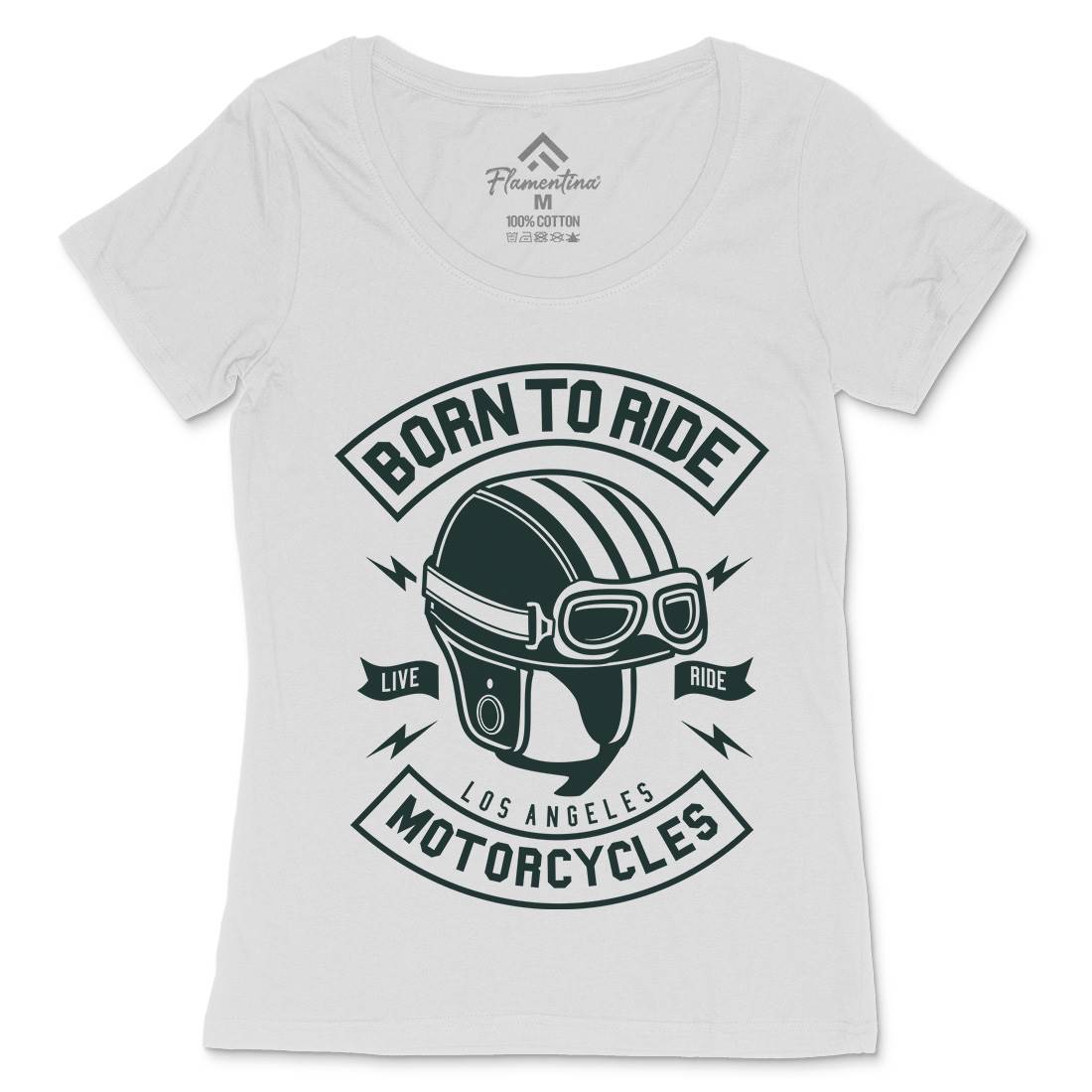 Born To Ride Womens Scoop Neck T-Shirt Motorcycles A212