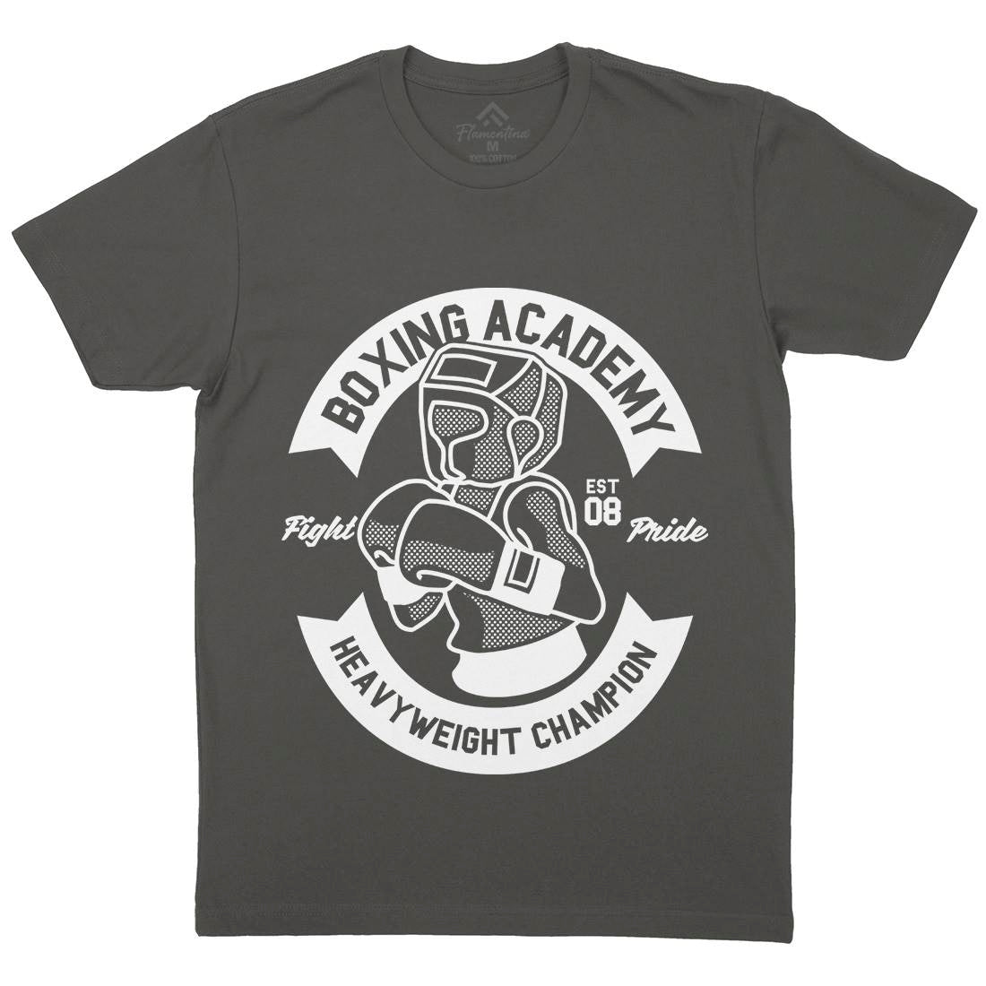 Boxing Academy Mens Organic Crew Neck T-Shirt Gym A213