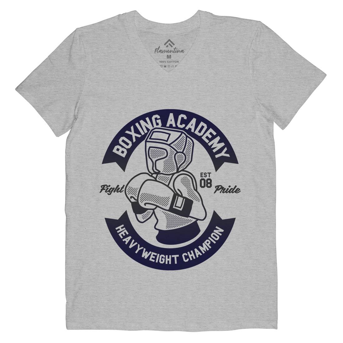 Boxing Academy Mens Organic V-Neck T-Shirt Gym A213