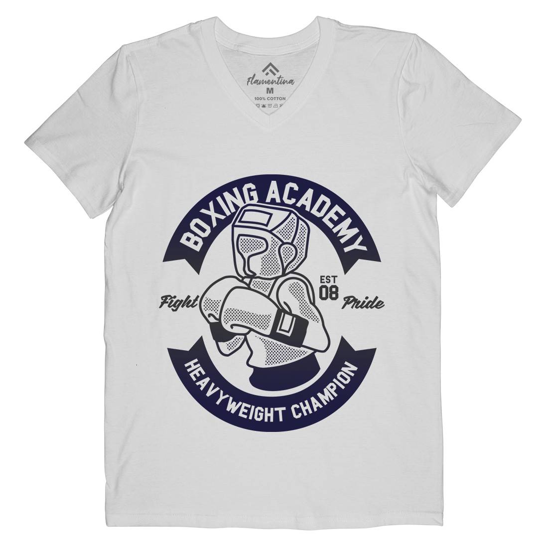 Boxing Academy Mens Organic V-Neck T-Shirt Gym A213