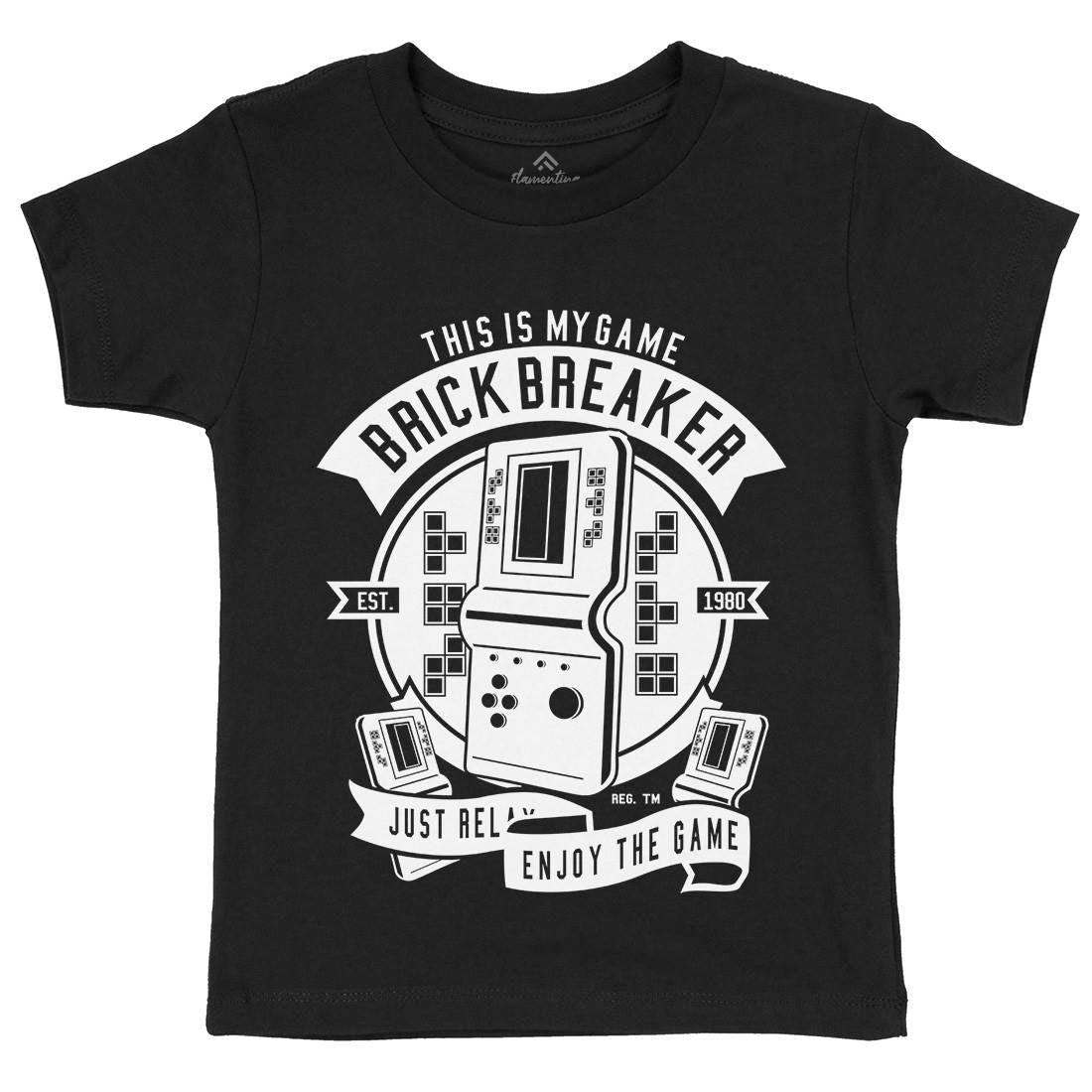 Brick Breaker Kids Crew Neck T-Shirt Geek A214