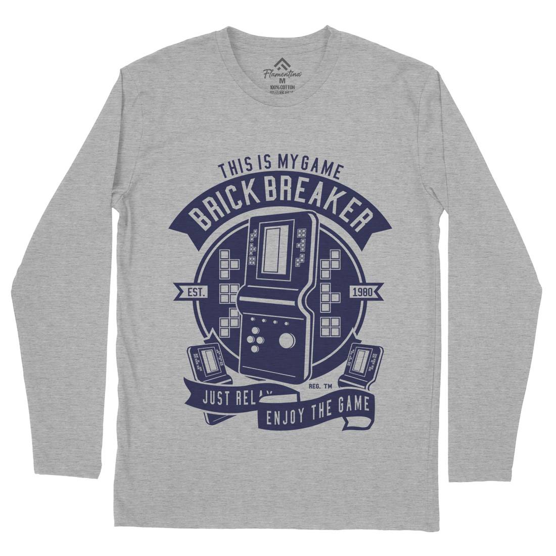 Brick Breaker Mens Long Sleeve T-Shirt Geek A214