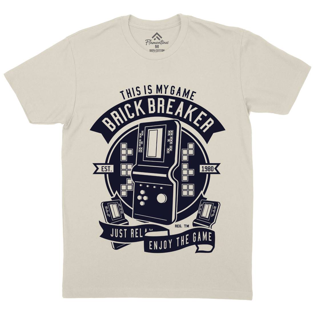 Brick Breaker Mens Organic Crew Neck T-Shirt Geek A214