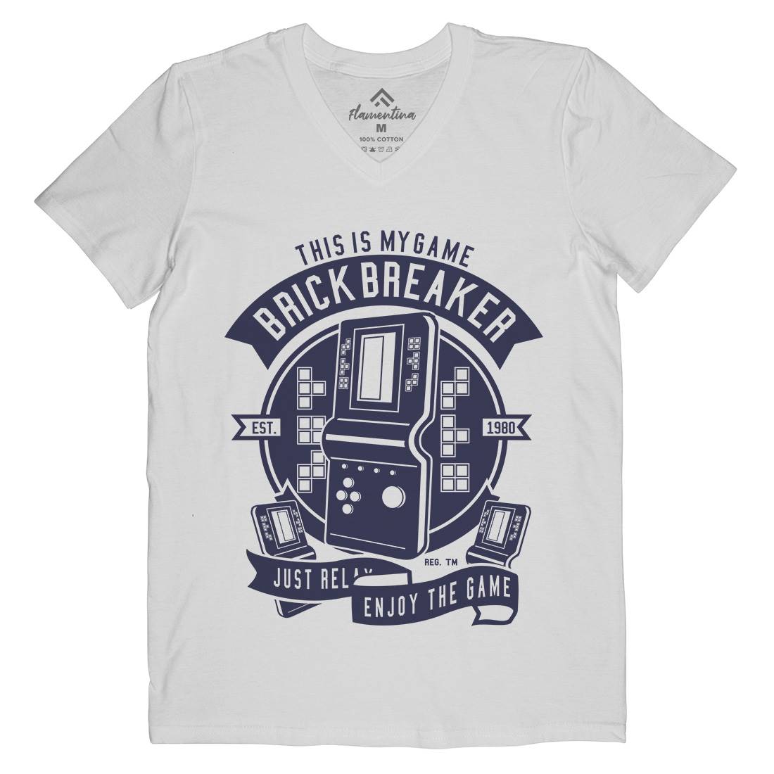 Brick Breaker Mens V-Neck T-Shirt Geek A214
