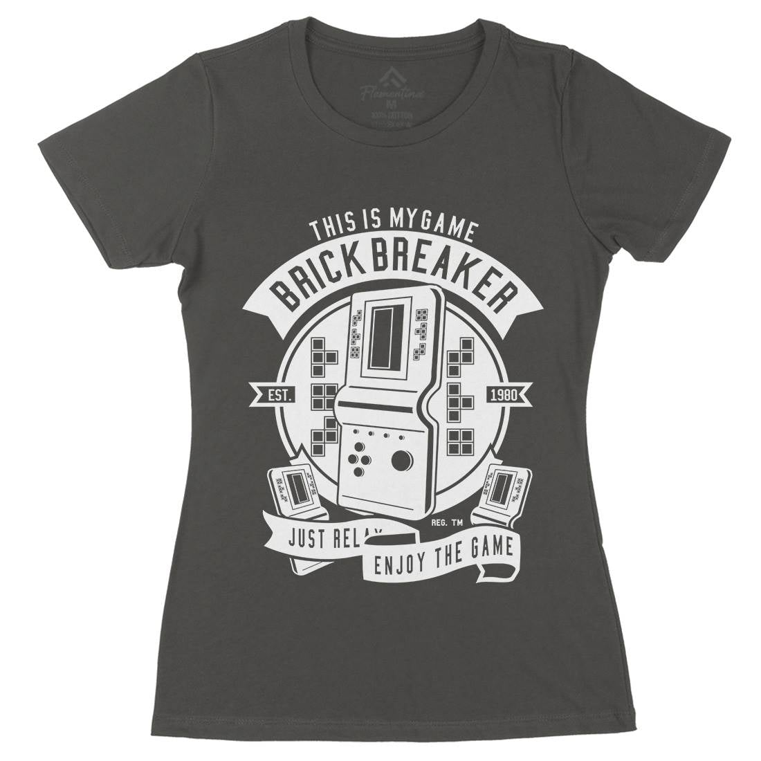 Brick Breaker Womens Organic Crew Neck T-Shirt Geek A214