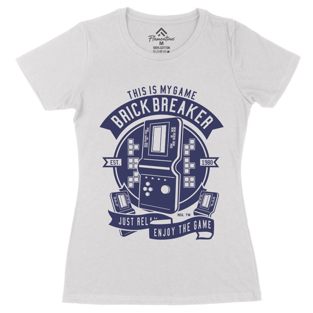 Brick Breaker Womens Organic Crew Neck T-Shirt Geek A214