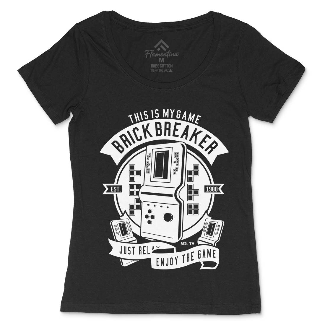 Brick Breaker Womens Scoop Neck T-Shirt Geek A214