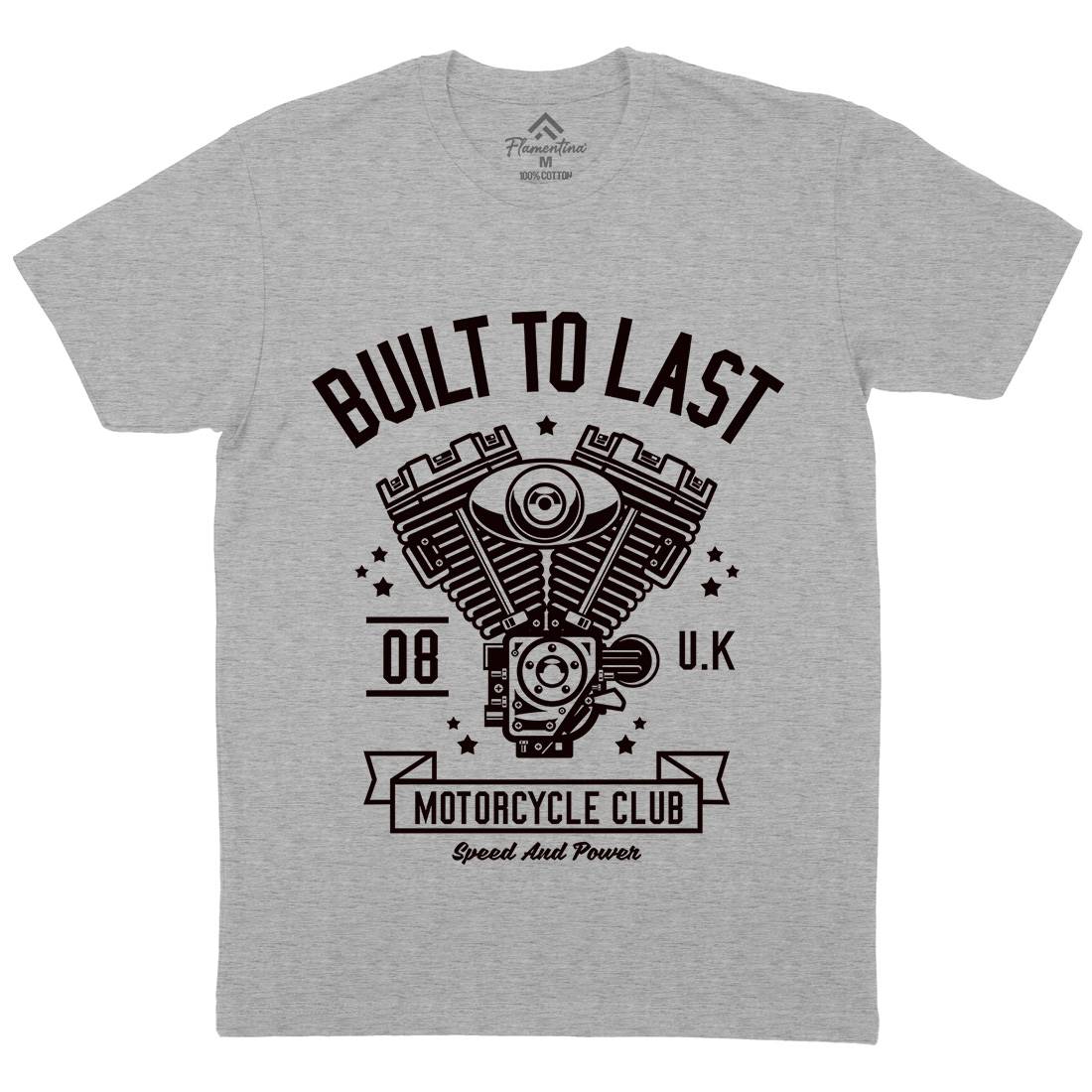 Built To Last Mens Organic Crew Neck T-Shirt Motorcycles A215