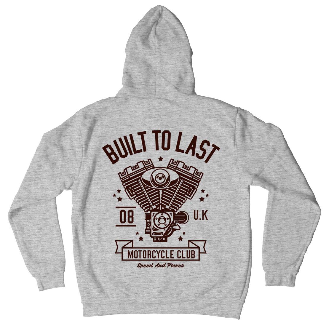 Built To Last Mens Hoodie With Pocket Motorcycles A215