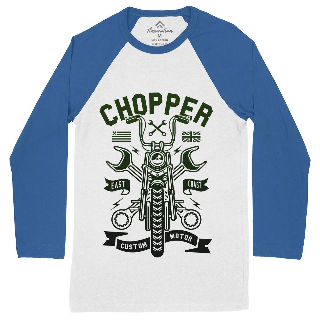 Chopper Mens Long Sleeve Baseball T-Shirt Motorcycles A216