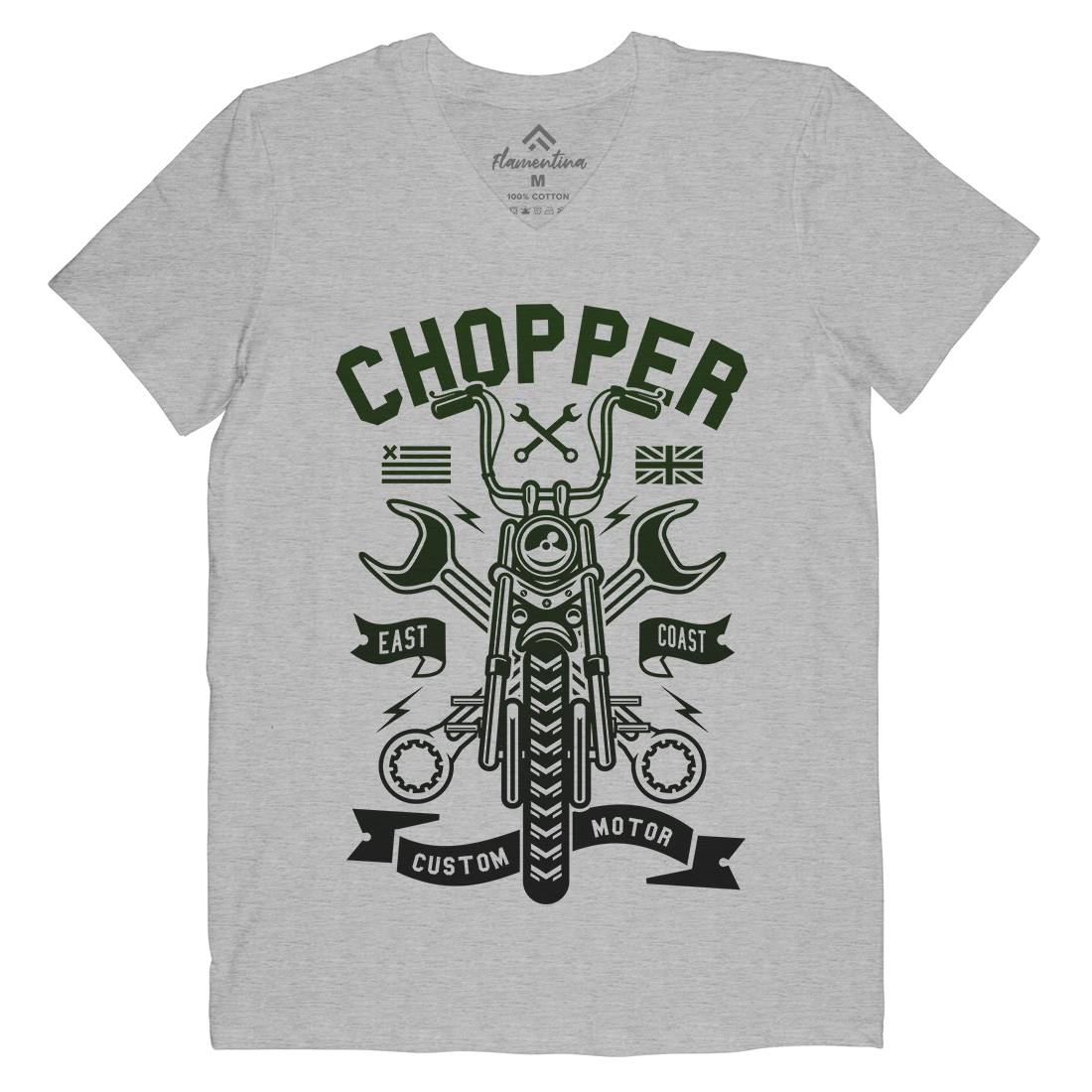 Chopper Mens Organic V-Neck T-Shirt Motorcycles A216