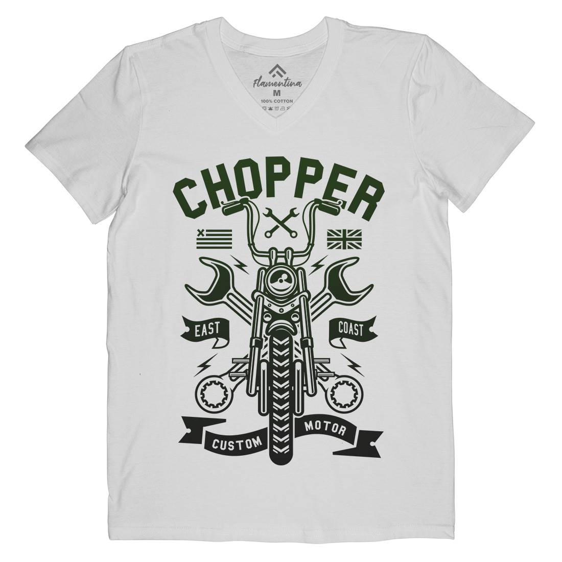Chopper Mens V-Neck T-Shirt Motorcycles A216